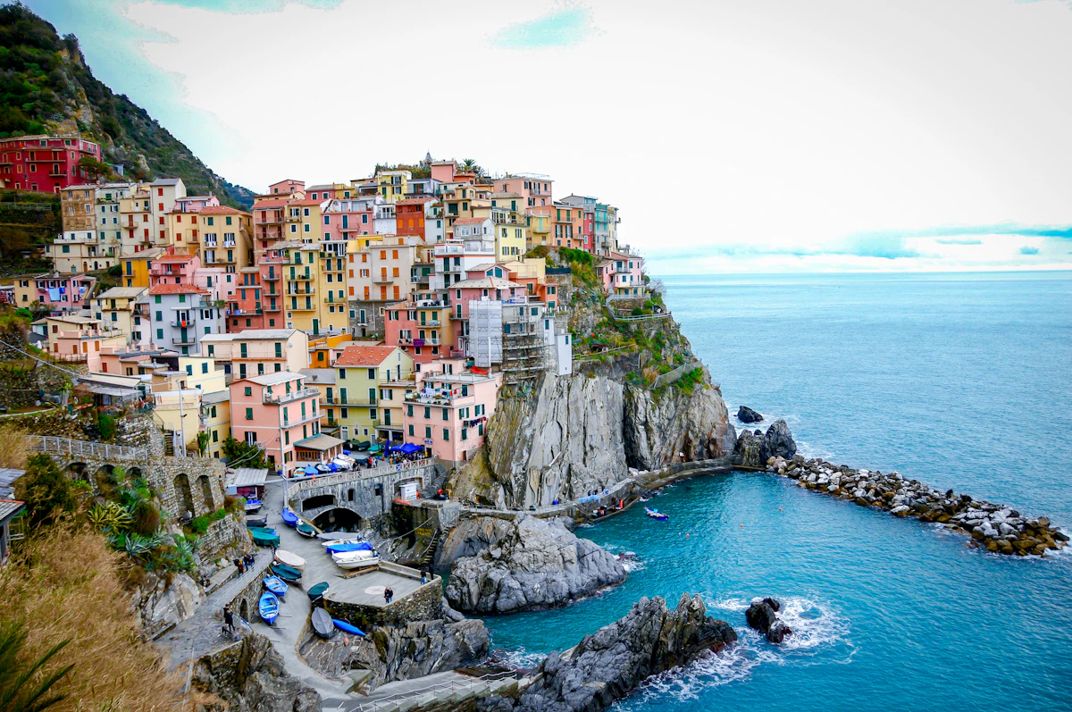 Colorful cliffside village on the Italian coast